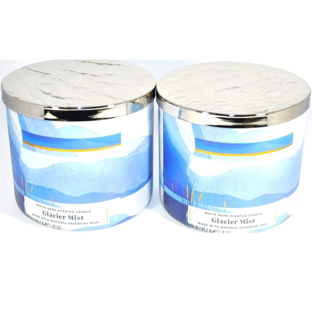 Bath & Body Works 3 Wick Candle GLACIER MIST X2